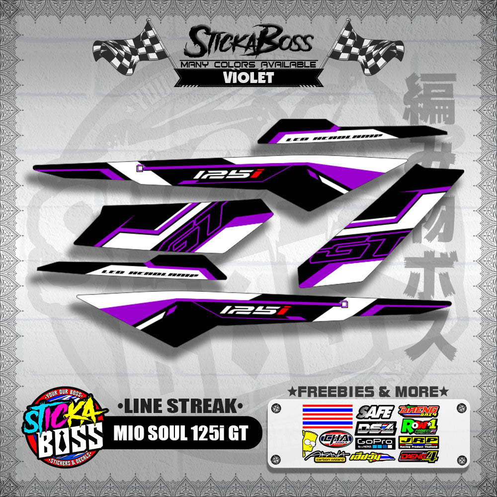 MIO SOUL 125i GT DECALS ( LINE STREAK )【WITH FREEBIES】