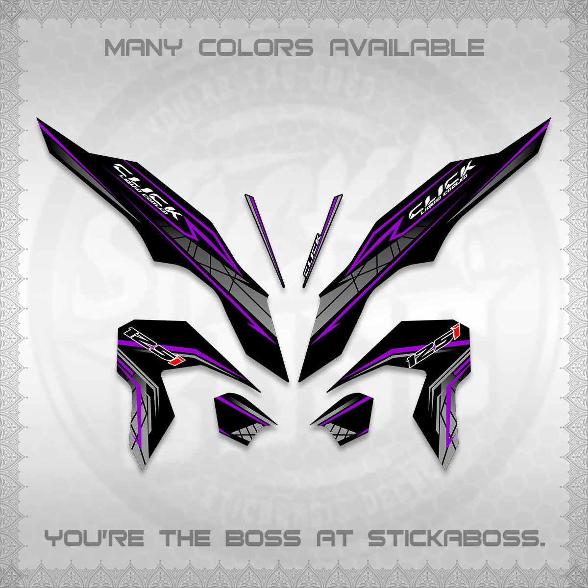 CLICK 125 V3 DECALS (2023 SIMPLE STRIPE DESIGN) STICKER DECALS By STICKABOSS