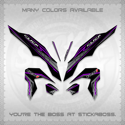 CLICK 125 V3 DECALS (2023 SIMPLE STRIPE DESIGN) STICKER DECALS By STICKABOSS