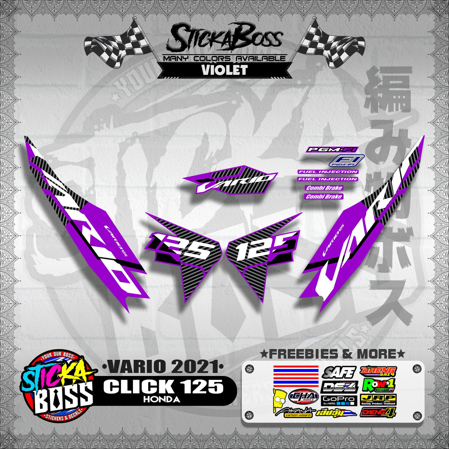 CLICK 125 V2 DECALS ( VARIO 2021 )【WITH FREEBIES】