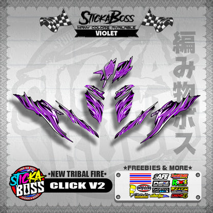 CLICK V2 DECALS ( NEW TRIBAL FIRE )【WITH FREEBIES】