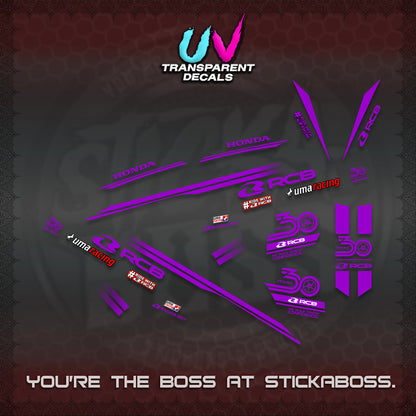CLICK 125 V2 UV TRANSPARENT DECALS (2026 30TH ANNIVERSARY RACING DESIGN) STICKER DECALS By STICKABOSS