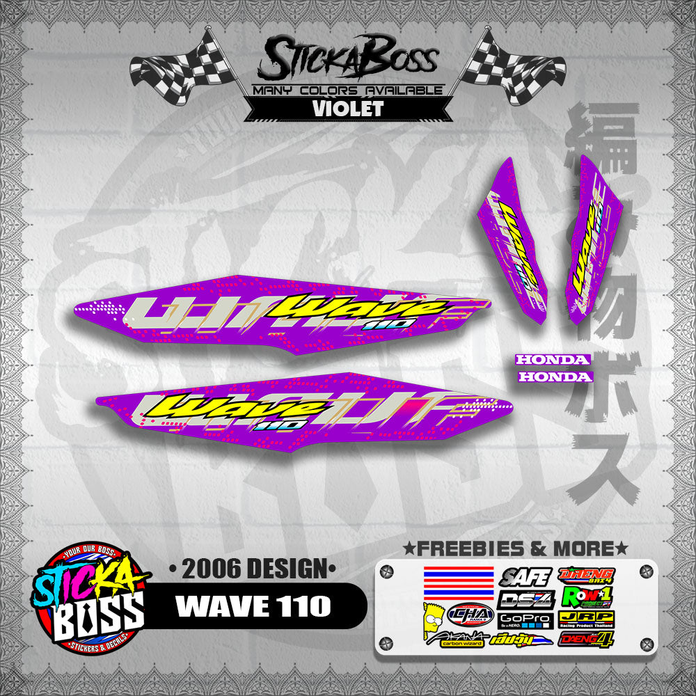 WAVE 110 DECALS ( 2006 DESIGN )【WITH FREEBIES】