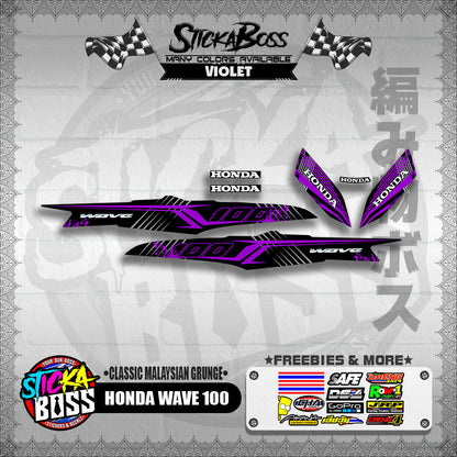 HONDA WAVE 100 DECALS ( CLASSIC MALAYSIAN GRUNGE )【WITH FREEBIES】