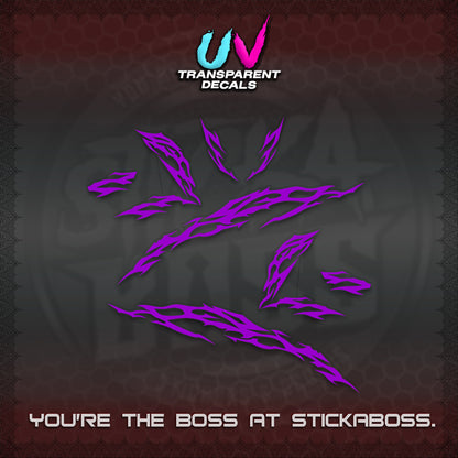 CLICK 125 V3 UV TRANSPARENT DECALS (2026 TRIBAL LIGHTNING DESIGN) STICKER KITS BY STICKABOSS
