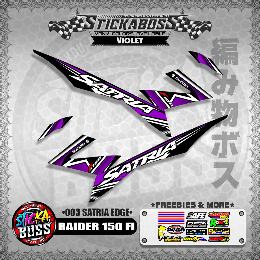 RAIDER 150 FI MALAYSIAN STICKER DECALS ( 003 SATRIA EDGE )【WITH FREEBIES】