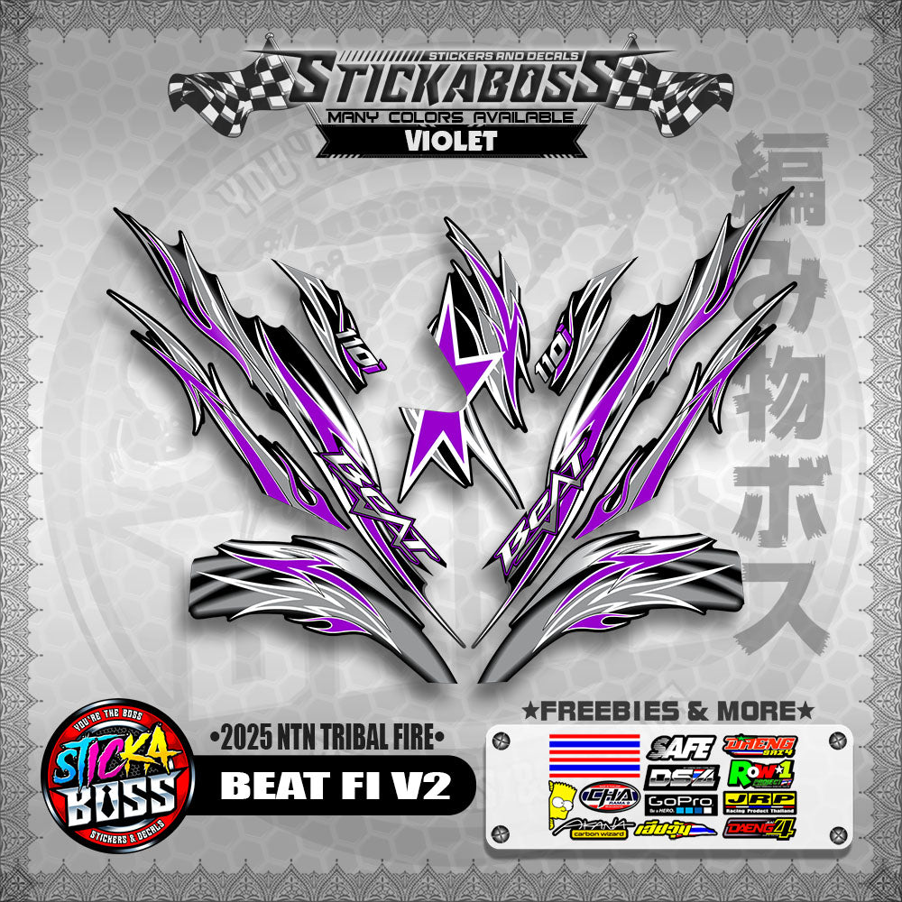 BEAT FI V2 STICKER DECALS ( 2025 NTN TRIBAL FIRE )【WITH FREEBIES】
