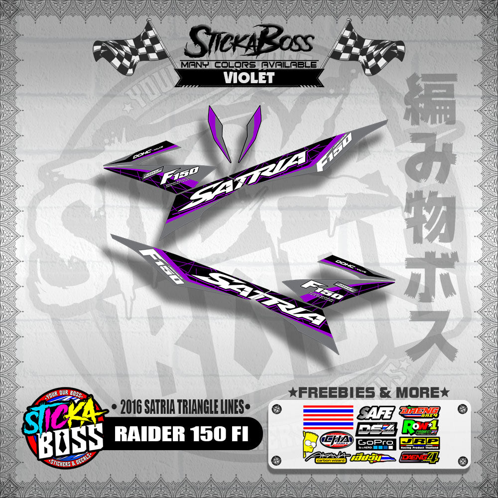 RAIDER 150 FI DECALS ( 2016 SATRIA TRIANGLE LINES )【WITH FREEBIES】