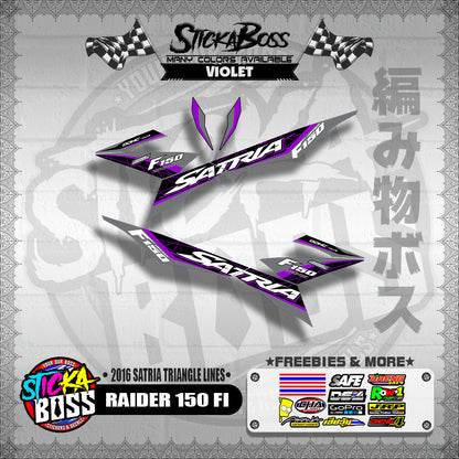 RAIDER 150 FI DECALS ( 2016 SATRIA TRIANGLE LINES )【WITH FREEBIES】