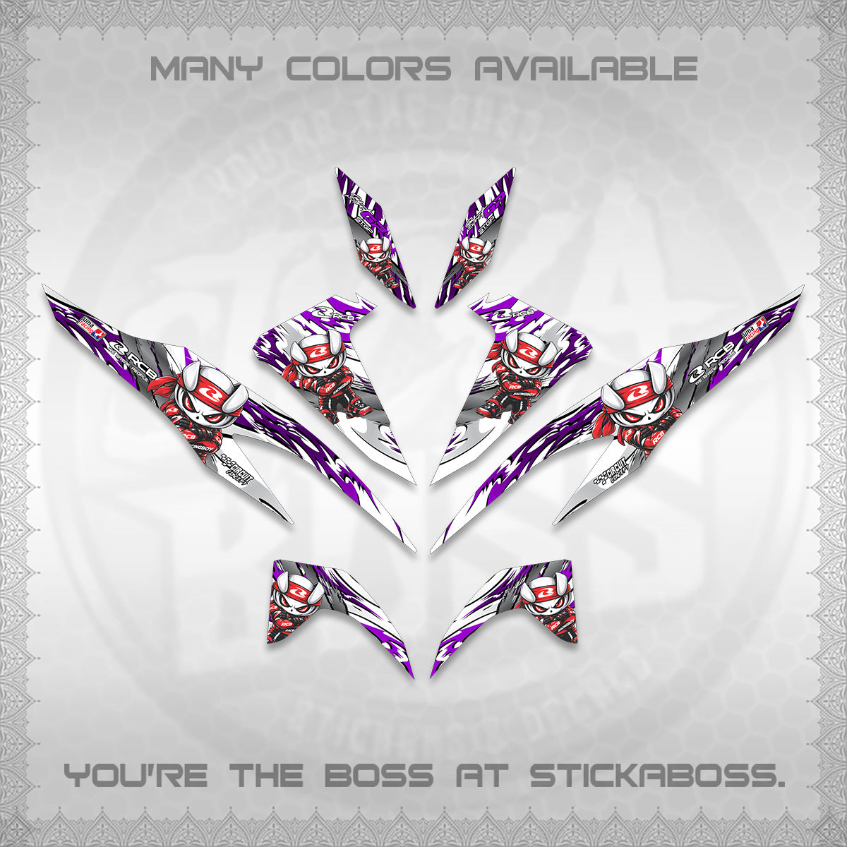 CLICK 125 V2 FOR WHITE DECALS (2026 NEW RCB 2.0 DESIGN) STICKER KITS BY STICKABOSS