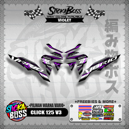 CLICK 125 V3 MALAYSIAN DECALS ( PILIHAN WARNA VARIO )【WITH FREEBIES】