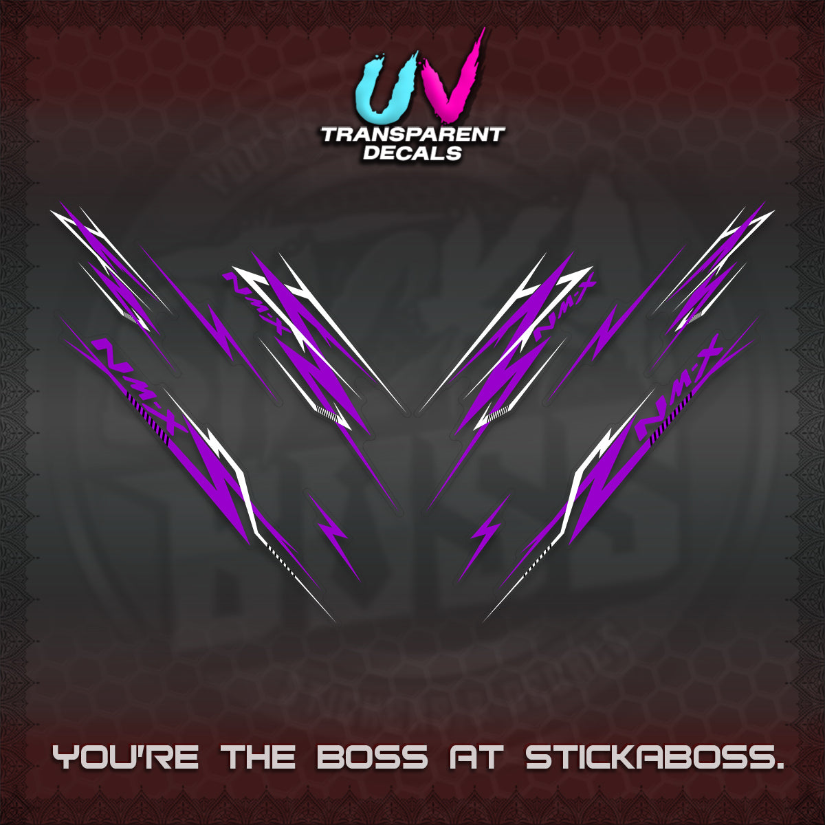 NMAX V2 UV TRANSPARENT DECALS (2024 NM A8 STYLE) STICKER DECALS By STICKABOSS