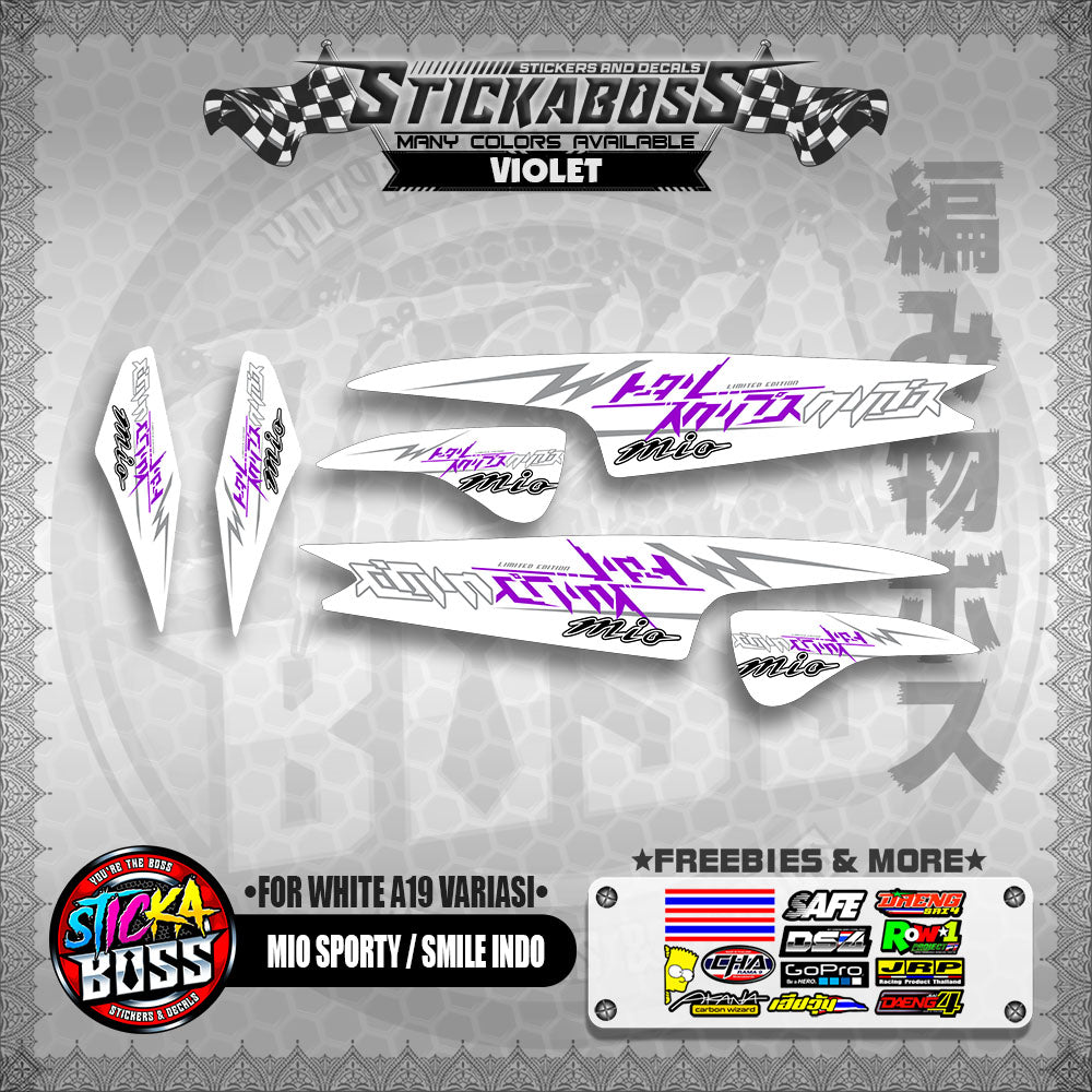 MIO SPORTY / SMILE INDO STICKER DECALS ( FOR WHITE A19 VARIASI )【WITH FREEBIES】
