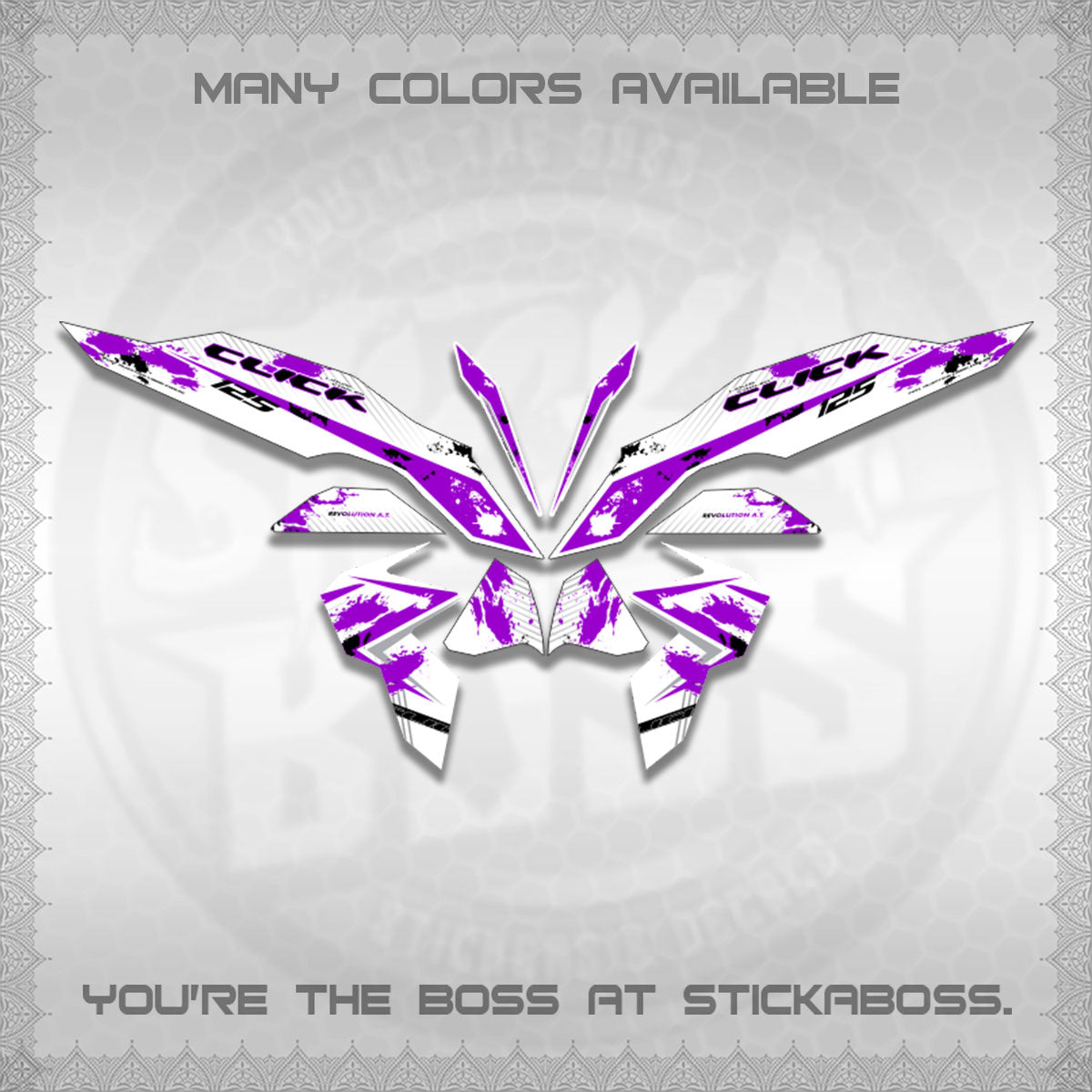 CLICK V3 MALAY FOR WHITE DECALS (HITAM STRIPING 03 MOTIF)STICKER DECALS By STICKABOSS