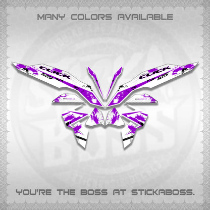 CLICK V3 MALAY FOR WHITE DECALS (HITAM STRIPING 03 MOTIF)STICKER DECALS By STICKABOSS