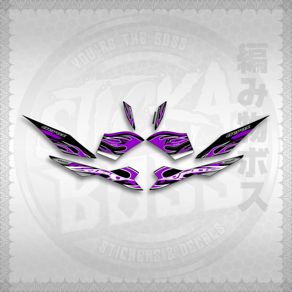 STICKER DECALS for AEROX V3 ALPHA TURBO INDO (AV311TRED) By STICKABOSS (SOFIE LAMINATED WATERPROOF)