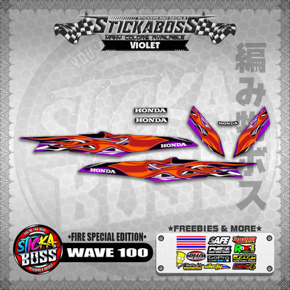 WAVE 100 STICKER DECALS ( FIRE SPECIAL EDITION )【WITH FREEBIES】