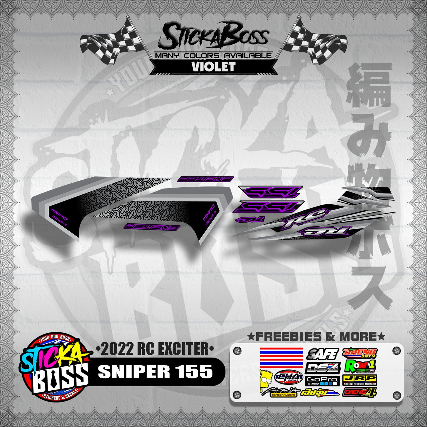 SNIPER 155 DECALS ( 2022 RC EXCITER )【WITH FREEBIES】