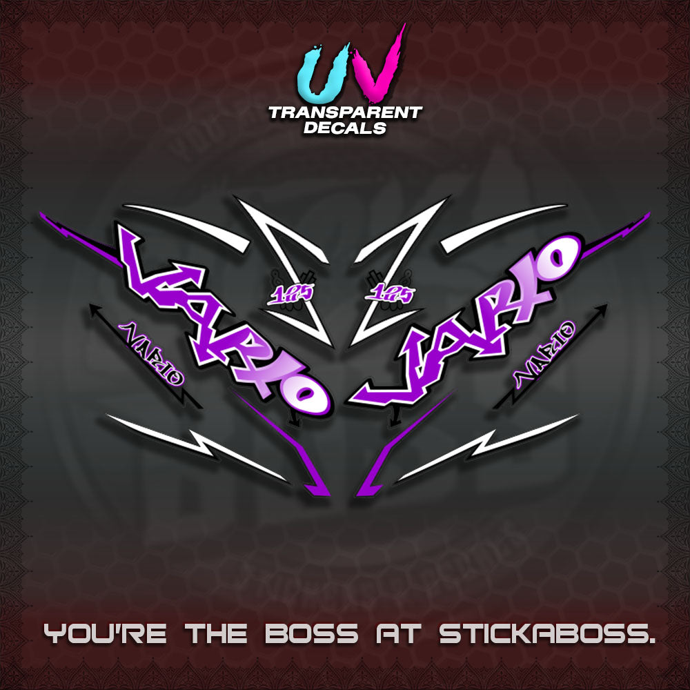 CLICK V3 UV TRANSPARENT INDO VARIO DECALS (STRIPPING GRAFITY MOTIF)STICKER DECALS By STICKABOSS