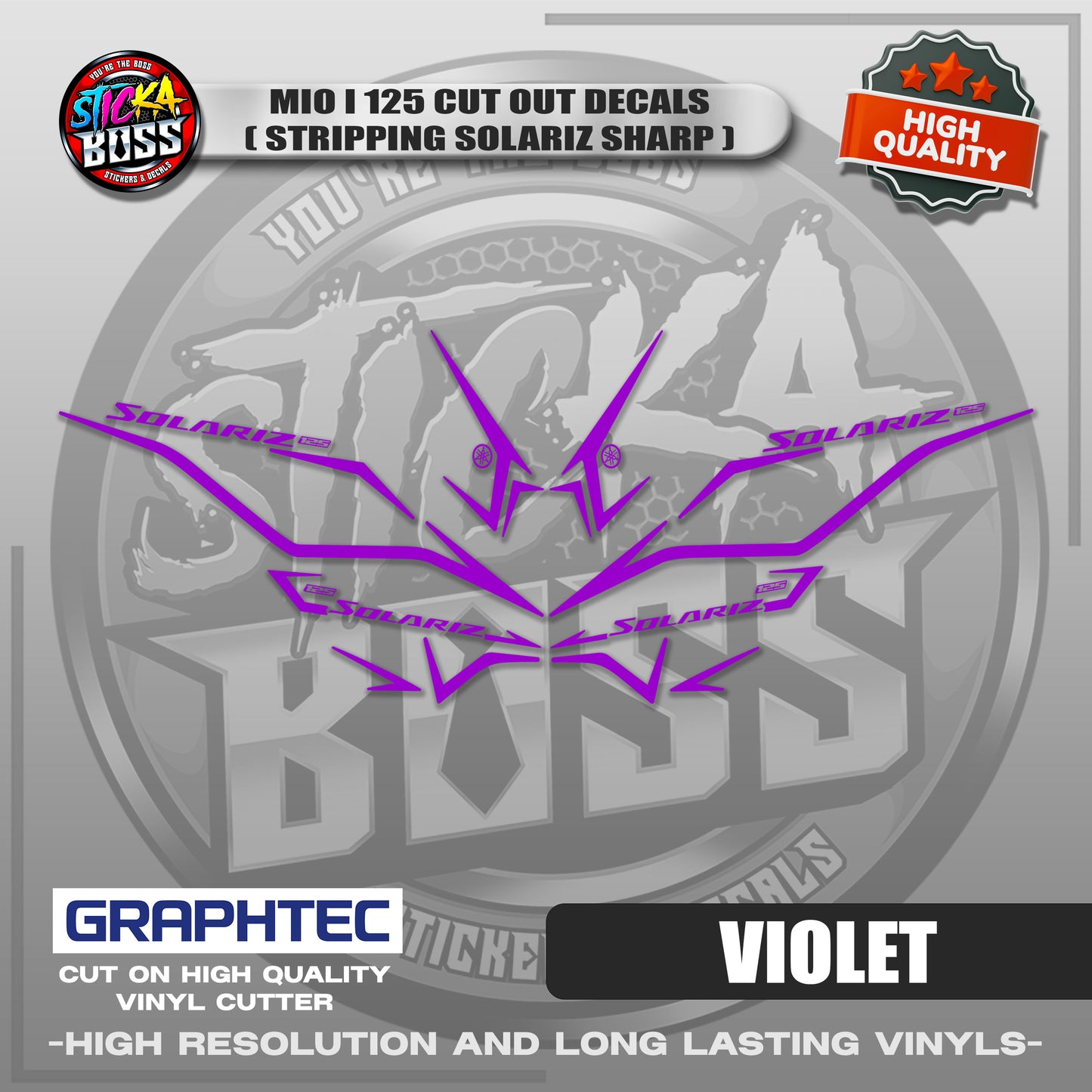 MIO I 125 CUT OUT DECALS ( STRIPPING SOLARIZ SHARP ) | VINYL WATERPROOF CUT-OUT STICKER DECALS
