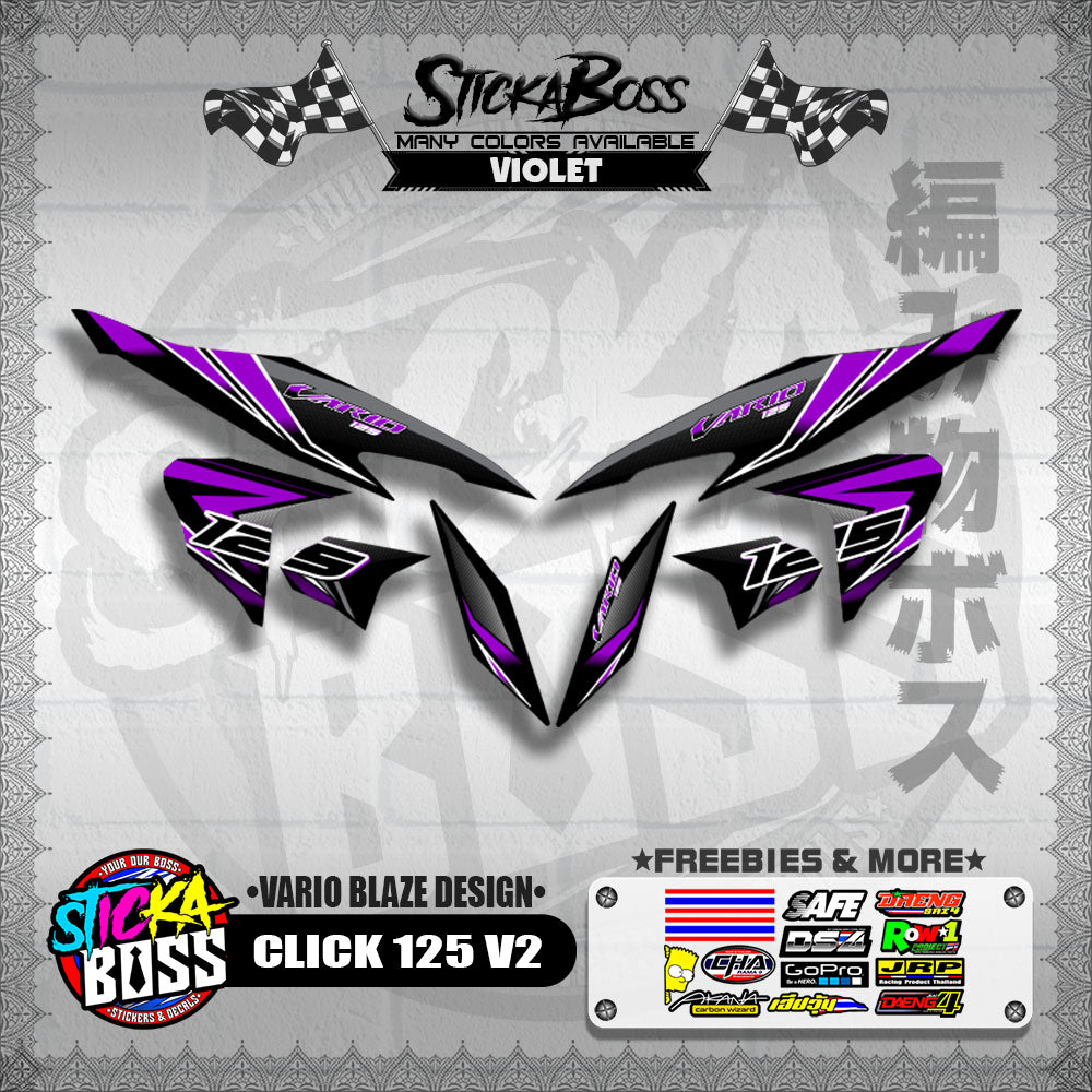 CLICK 125 V2 DECALS ( VARIO BLAZE DESIGN )【WITH FREEBIES】