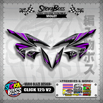 CLICK 125 V2 DECALS ( VARIO BLAZE DESIGN )【WITH FREEBIES】