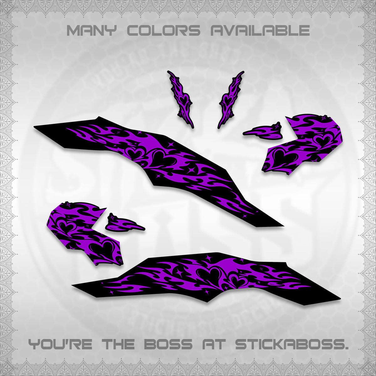 CLICK 125 V3 DECALS (2026 TRIBAL HEART DESIGN) STICKER KITS BY STICKABOSS