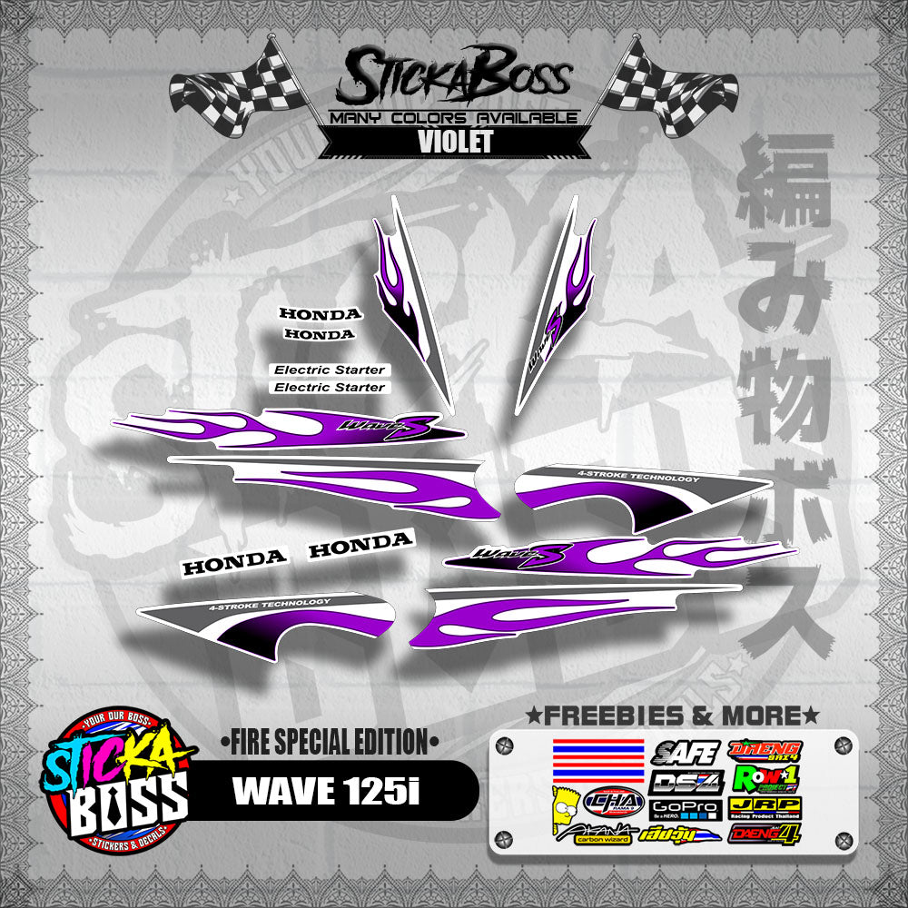 WAVE 125 S DECALS ( FIRE EDITION )【WITH FREEBIES】