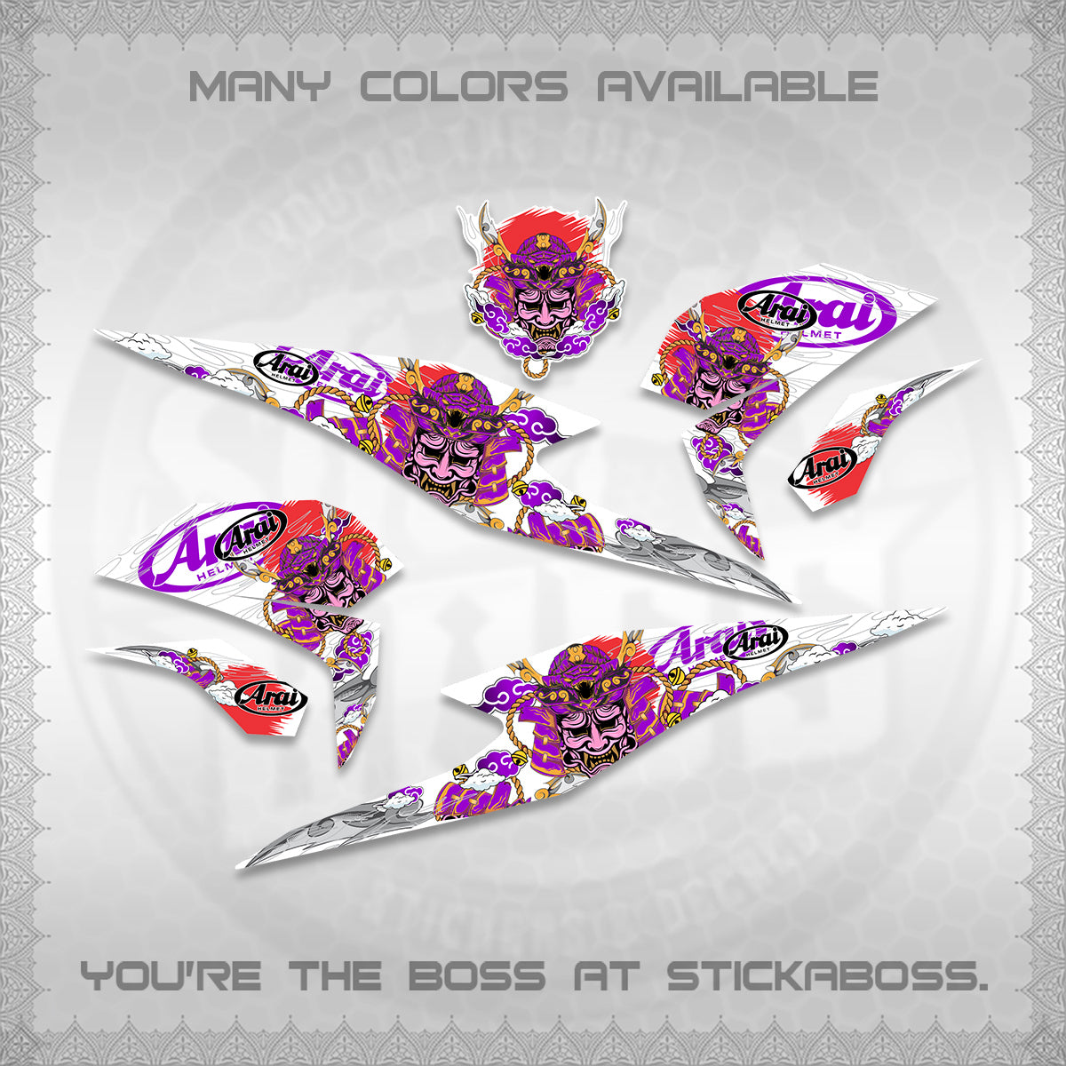 BEAT FI INDO FOR WHITE DECALS (2026 NEW SAMURAI MOTIF) STICKER KITS BY STICKABOSS