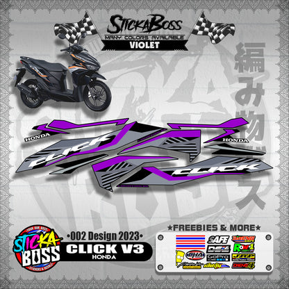 CLICK 125 / 150 V3 DECALS ( 002 DESIGN 2023 )【WITH FREEBIES】