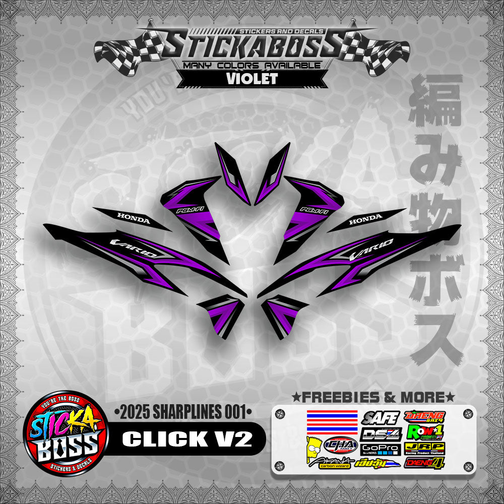 CLICK V2 INDO STICKER DECALS ( 2025 SHARPLINES 001 )【WITH FREEBIES】
