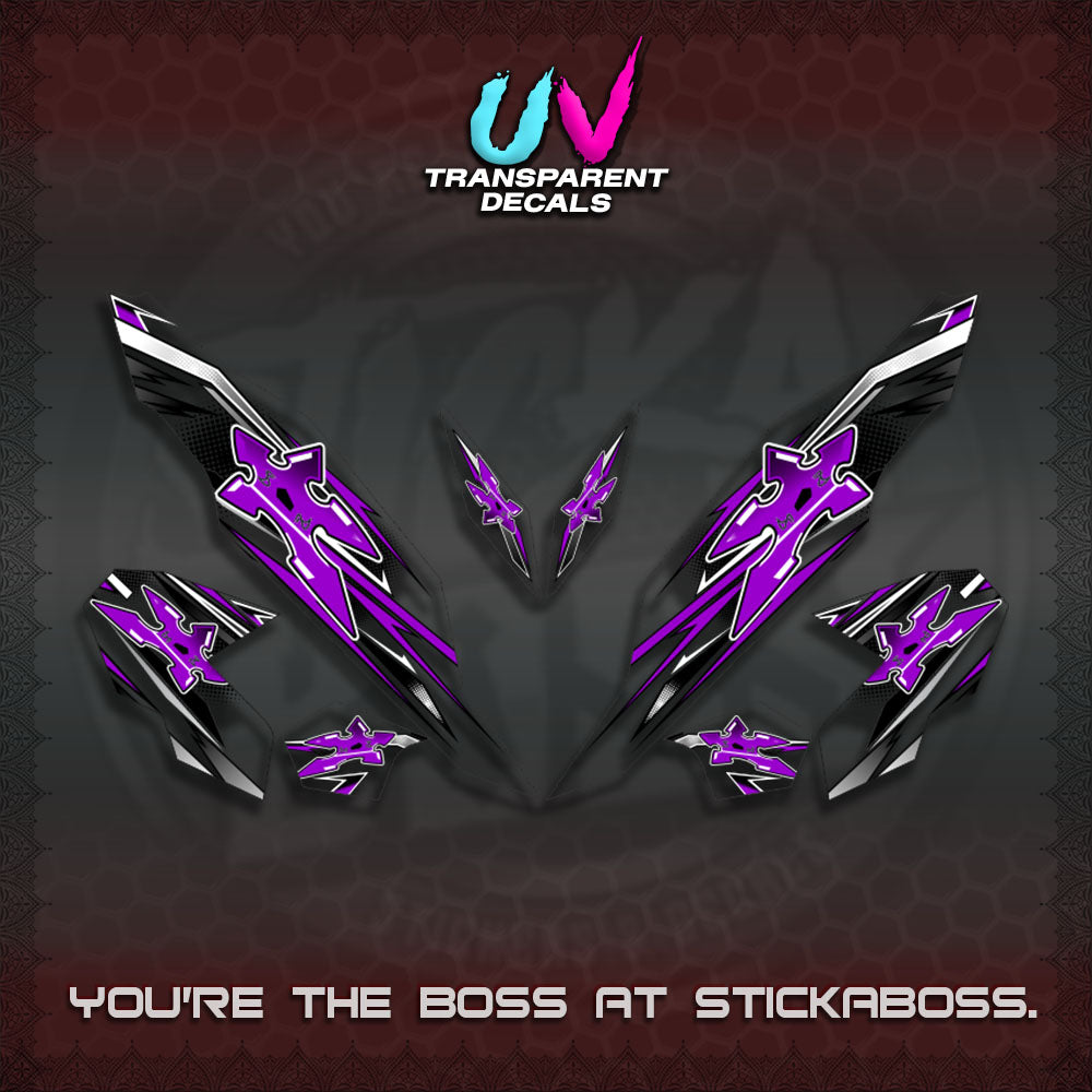【PREMIUM UV PRINT】TRANSPARENT CLICK V3 DECALS (2026 STAR LED DESIGN) STICKER DECALS By STICKABOSS