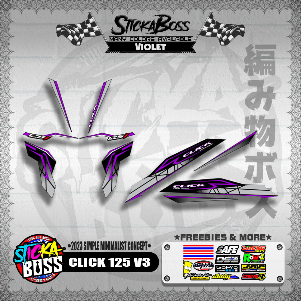 CLICK 125 V3 DECALS ( 2023 SIMPLE MINIMALIST CONCEPT )【WITH FREEBIES】
