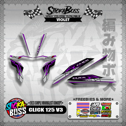 CLICK 125 V3 DECALS ( 2023 SIMPLE MINIMALIST CONCEPT )【WITH FREEBIES】