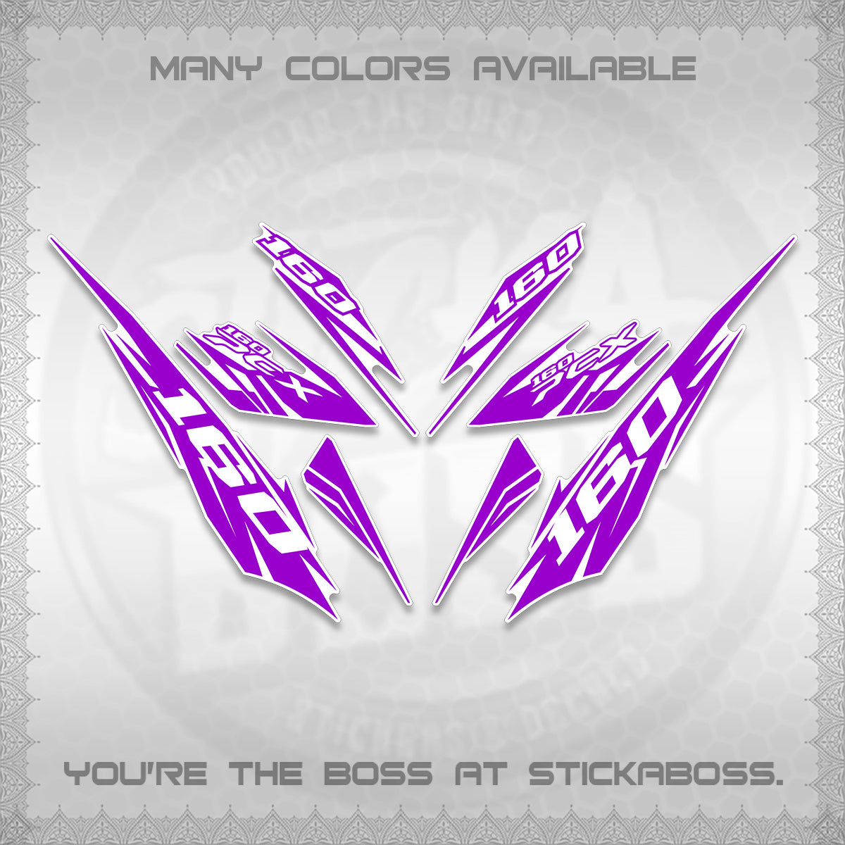 PCX 150 160 INDO FOR WHITE DECALS (2026 NEW 08 DESIGN) STICKER DECALS By STICKABOSS