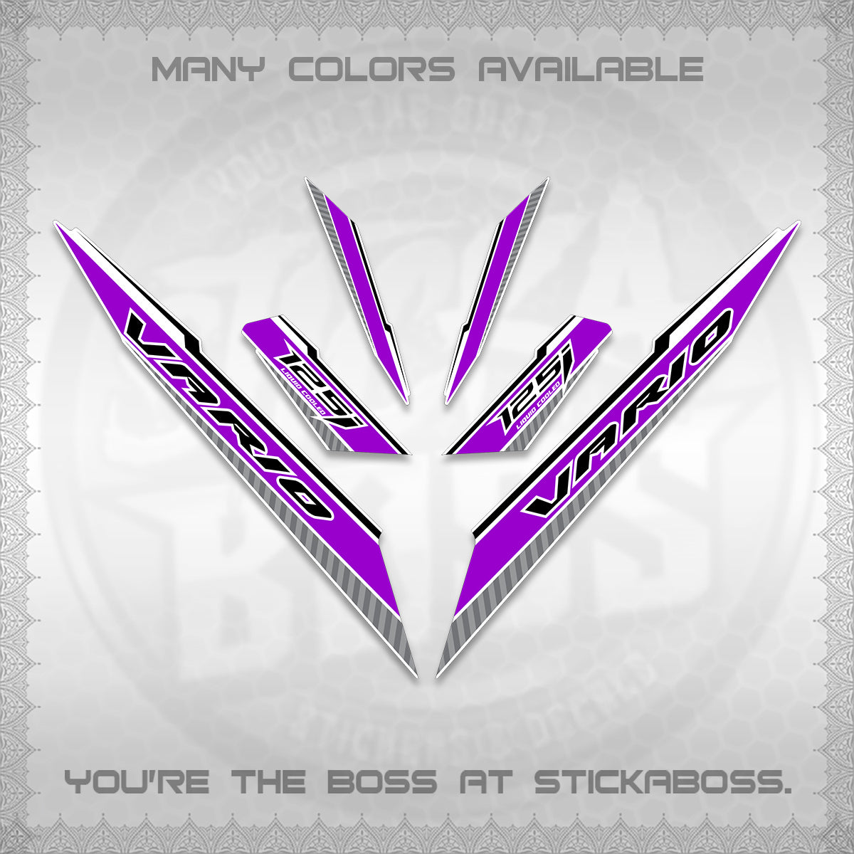 CLICK 125 V3 VARIO FOR WHITE DECALS (2024 SV 12-A1 STYLE) STICKER DECALS By STICKABOSS