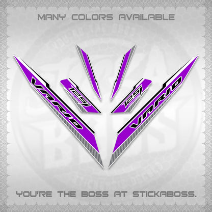 CLICK 125 V3 VARIO FOR WHITE DECALS (2024 SV 12-A1 STYLE) STICKER DECALS By STICKABOSS
