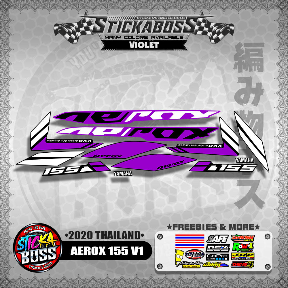 AEROX 155 V1 STOCK DECALS  ( 2020 THAILAND )【WITH FREEBIES】