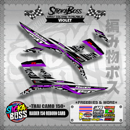 RAIDER 150 REBORN CARB DECALS ( THAI CAMO 150 )【WITH FREEBIES】