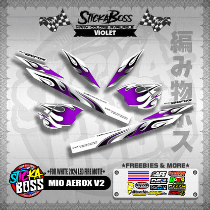 MIO AEROX V2 DECALS ( FOR WHITE 2024 LED FIRE MOTIF )【WITH FREEBIES】
