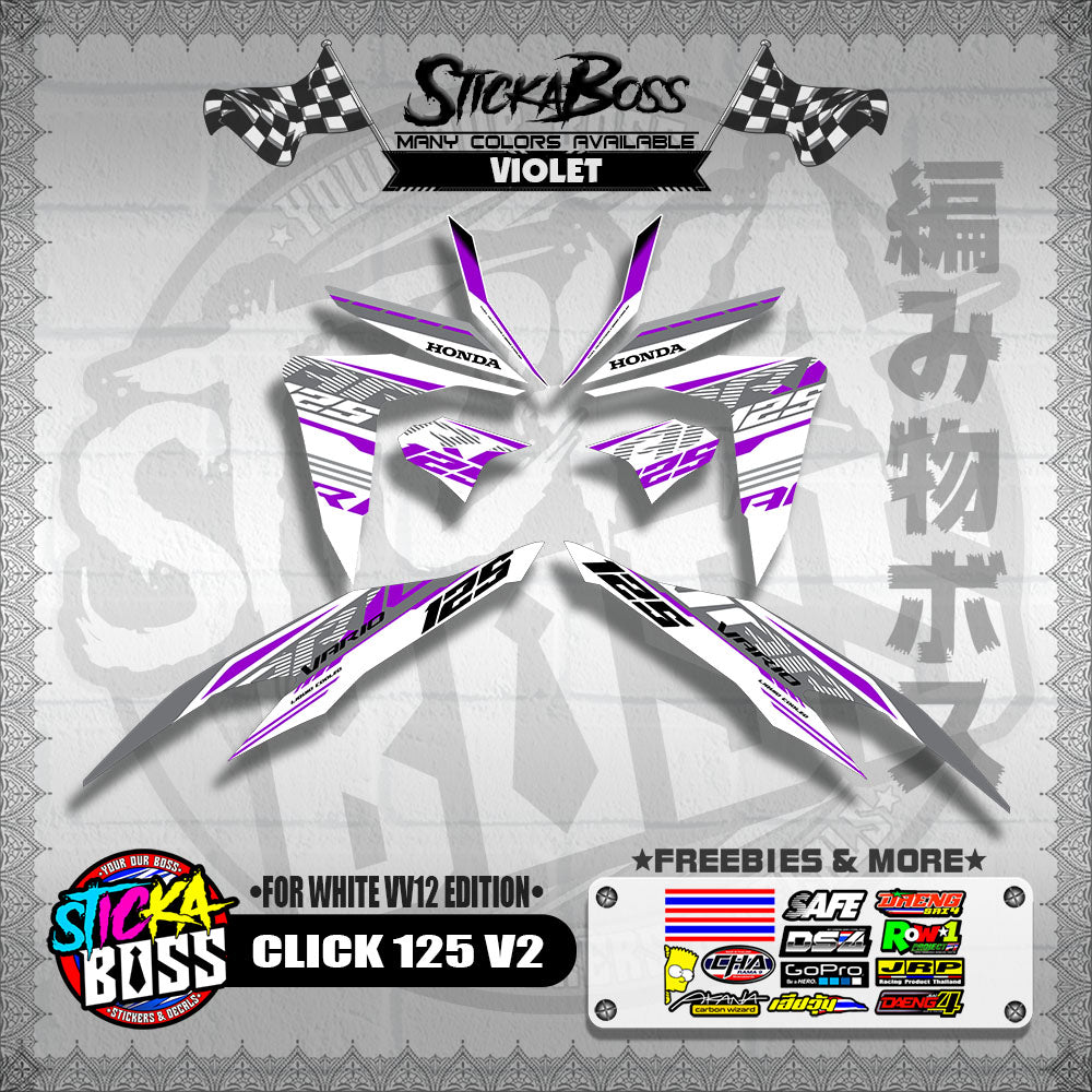 CLICK 125 V2 DECALS ( FOR WHITE VV12 EDITION )【WITH FREEBIES】