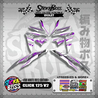 CLICK 125 V2 DECALS ( FOR WHITE VV12 EDITION )【WITH FREEBIES】