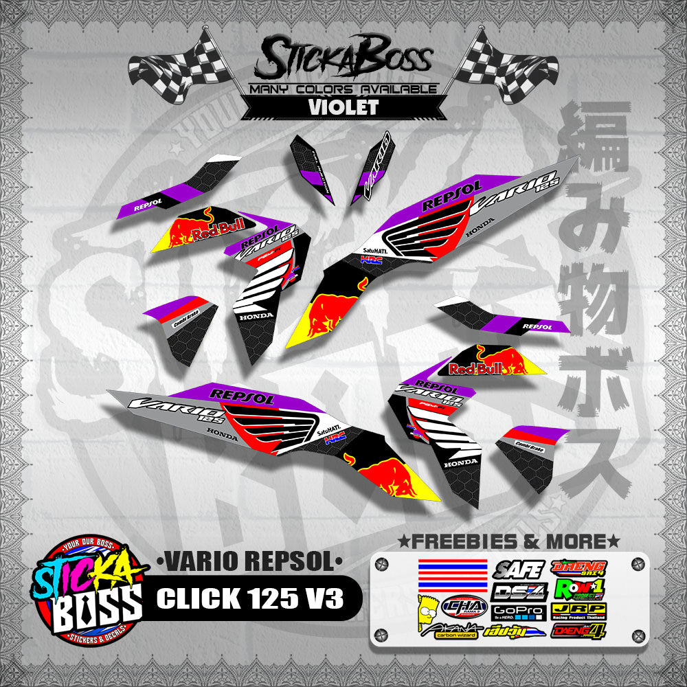 CLICK 125 V3 DECALS ( VARIO REPSOL )【WITH FREEBIES】