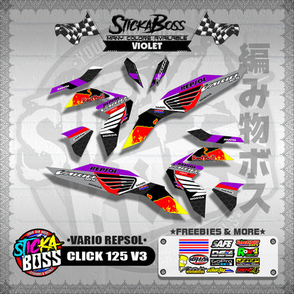 CLICK 125 V3 DECALS ( VARIO REPSOL )【WITH FREEBIES】
