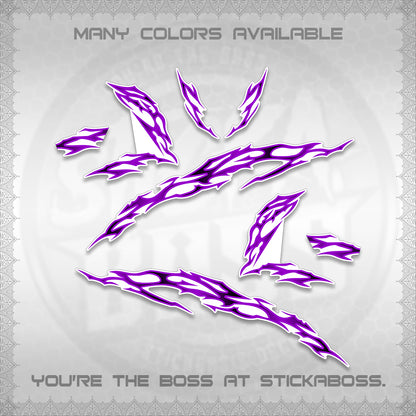 CLICK 125 V3 FOR WHITE DECALS (2026 TRIBAL LIGHTNING DESIGN) STICKER KITS BY STICKABOSS