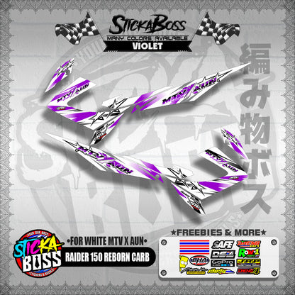 RAIDER 150 REBORN CARB DECALS ( FOR WHITE MTV X AUN )【WITH FREEBIES】