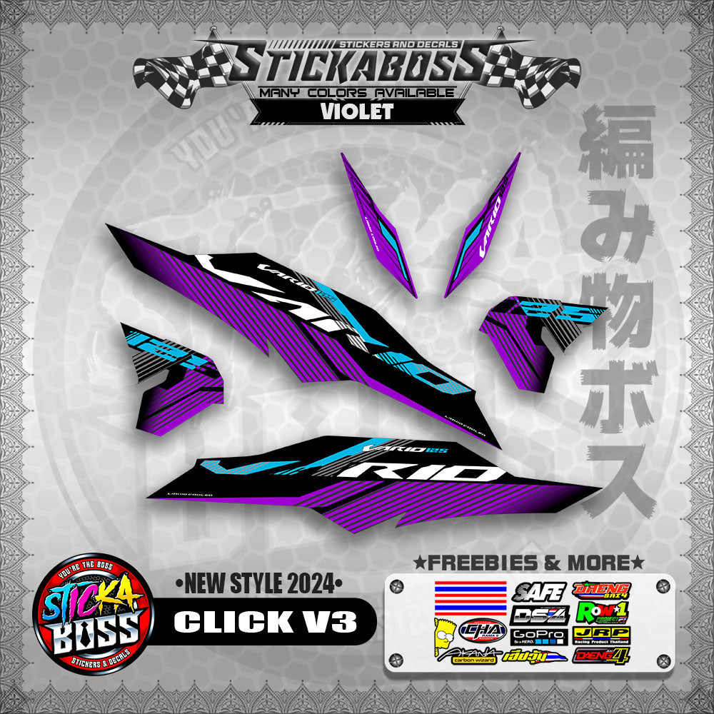 CLICK V3 MALAYSIAN CONCEPT STICKER DECALS ( NEW STYLE 2024 )【WITH FREEBIES】