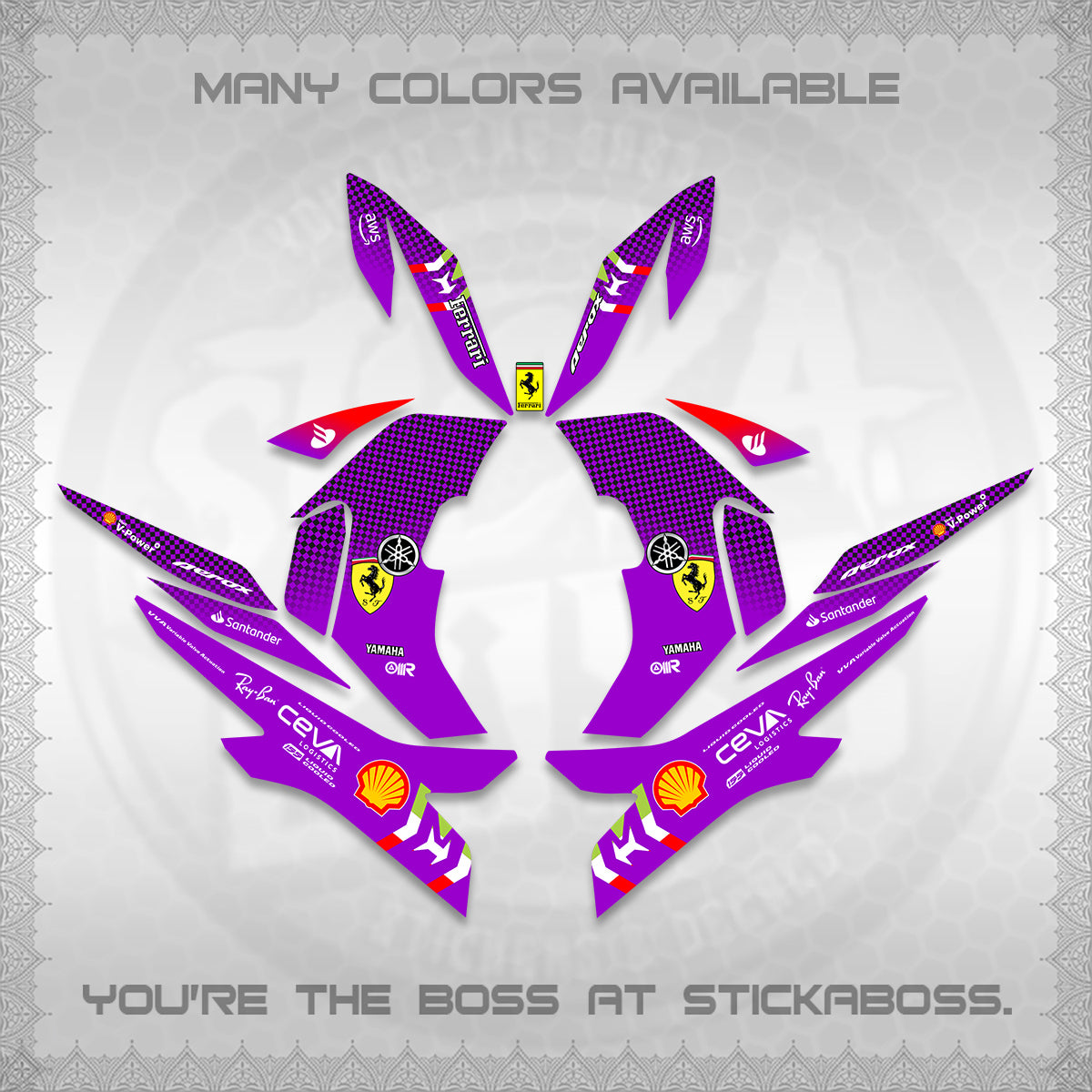 AEROX V2 DECALS (2026 HORSE RACE DESIGN) STICKER DECALS By STICKABOSS