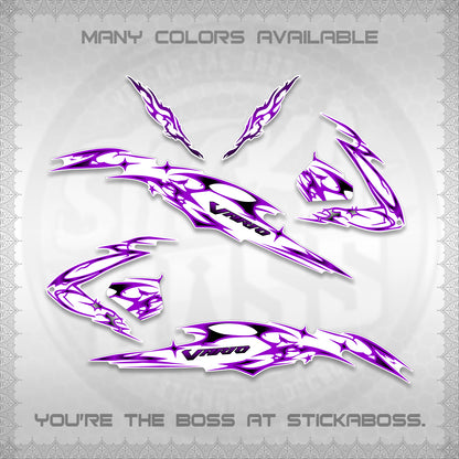 CLICK 125 V3 VARIO FOR WHITE DECALS (2026 TRIBAL LIGHTNING DESIGN) STICKER KITS BY STICKABOSS