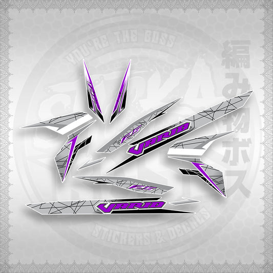 STICKER DECALS for CLICK 125 V3 (CV3VASTTEDEFOWH) By STICKABOSS (SOFIE LAMINATED WATERPROOF)